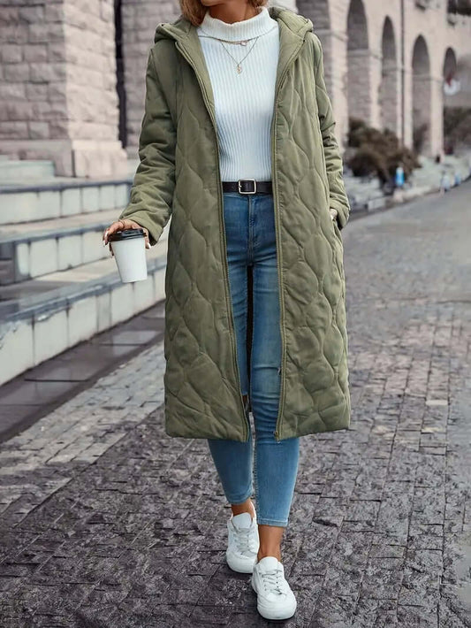 Damen Daunenparka Steppjacke mit Kapuze - IdealeKleiden