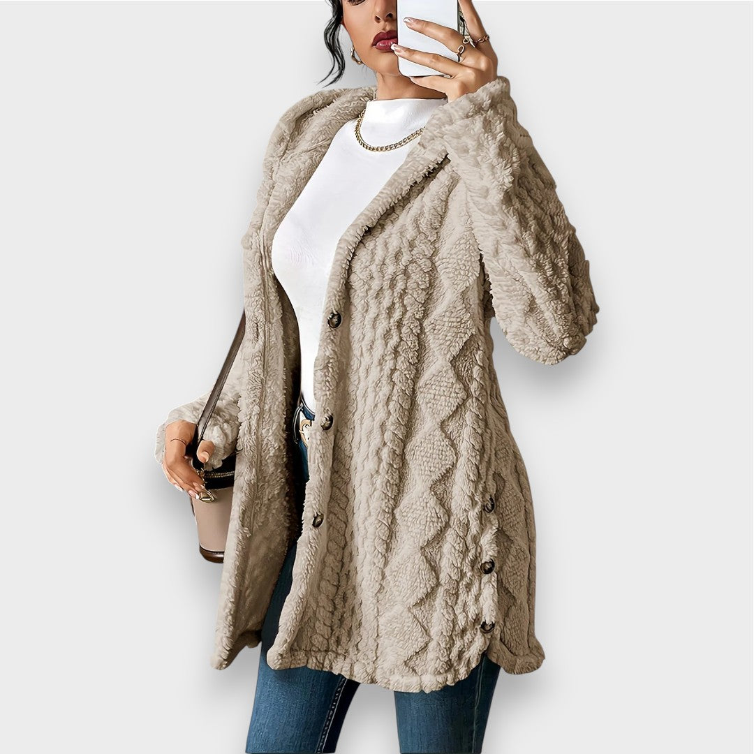Soft Plush Pullover Hoodie Cardigan for Women