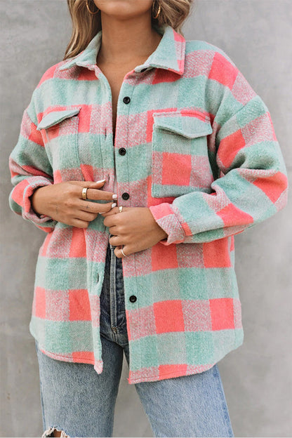 Checked Casual Jacket Oversized Large Check Design