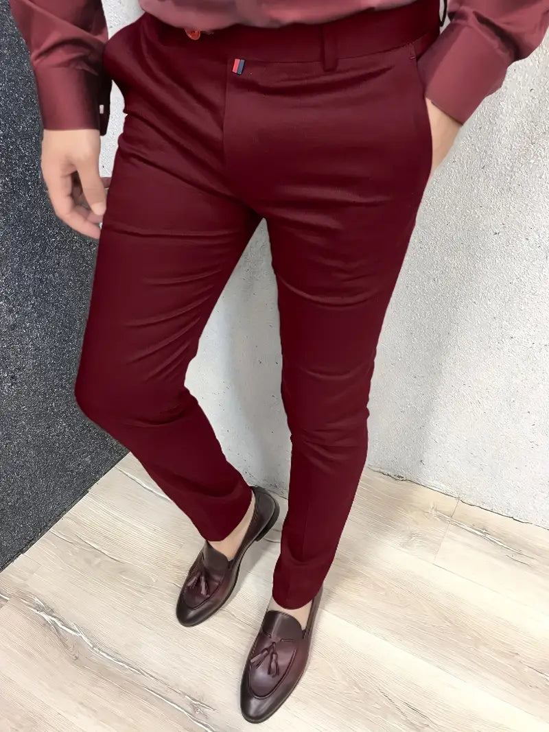 Men's Slim Fit Elegant Suit Trousers