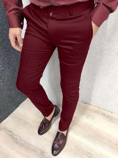 Men's Slim Fit Elegant Suit Trousers