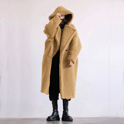 Women's Quilted Long Winter Dress with Buttons