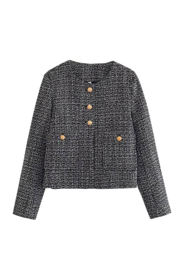 Fashionable Women's Jacket Slim Fit Colorblock