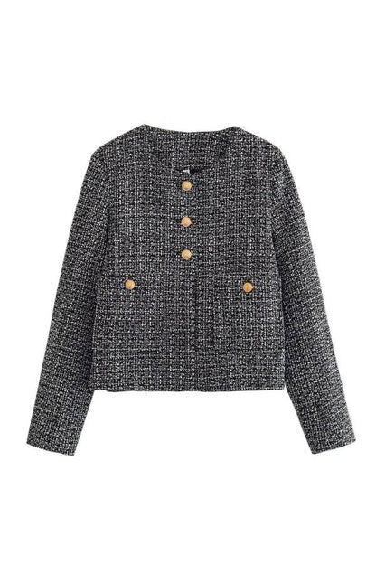 Fashionable Women's Jacket Slim Fit Colorblock