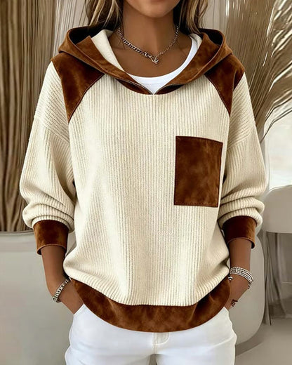 Color Block Relaxed Fit Hoodie