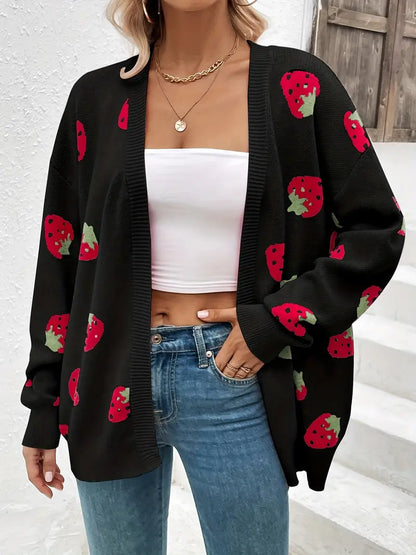 Oversized Cardigan Hip Length Playful Knit
