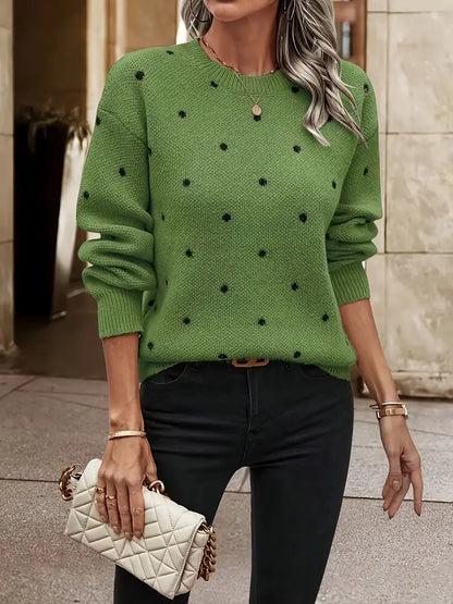Stylish sweater with polka dot pattern