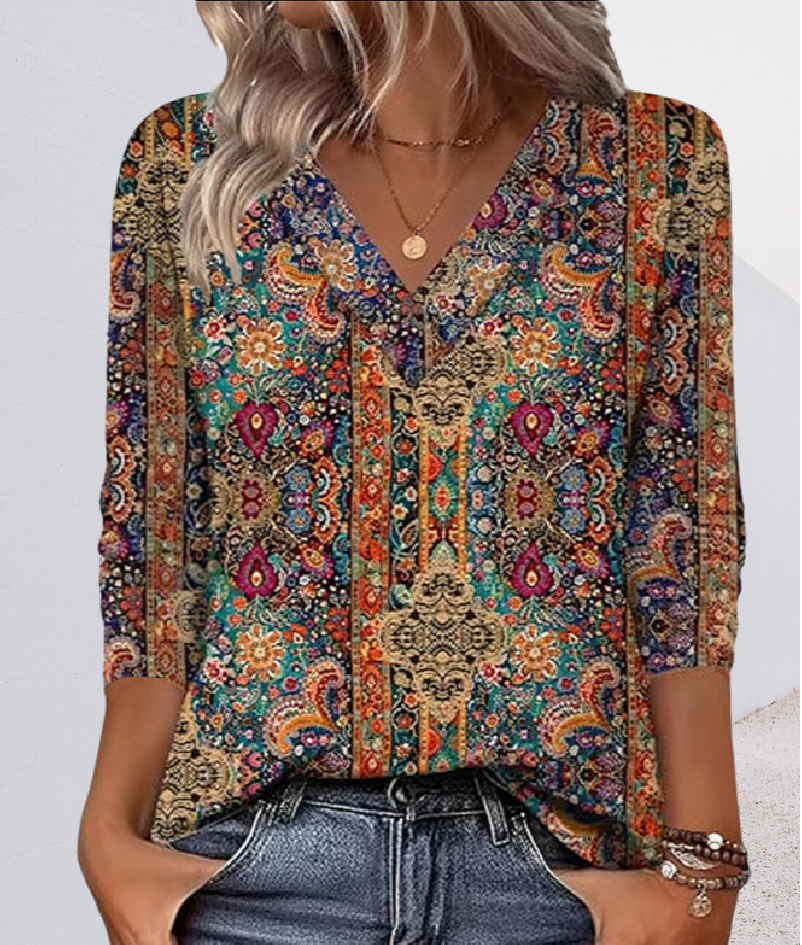 Elegant Ladies' Blouse with Chic Pattern
