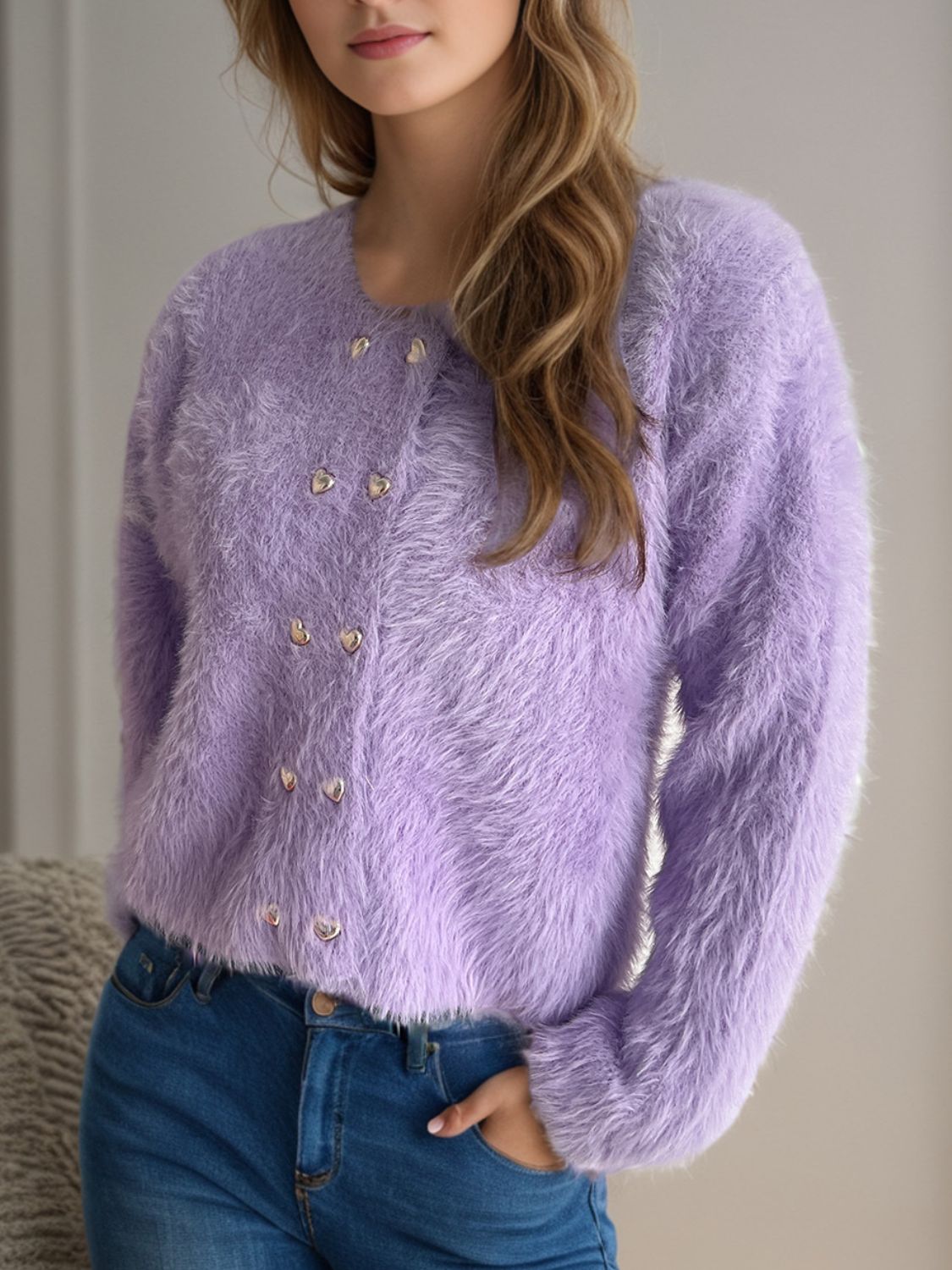 Luxury Cardigan Faux Fur Soft Elegant