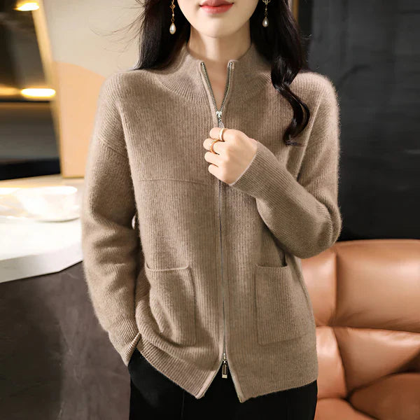 Kuschelige Wolljacke Damen Stil