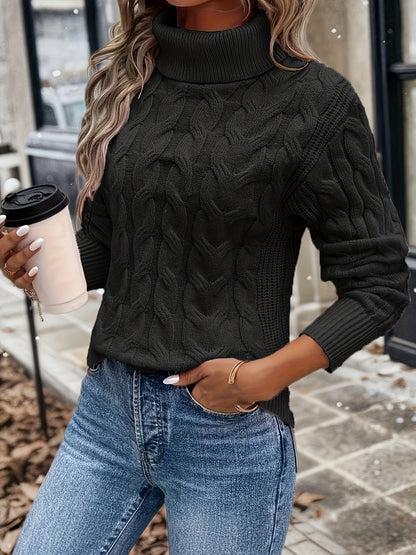 Soft Women's Turtleneck Sweater Cashmere Look