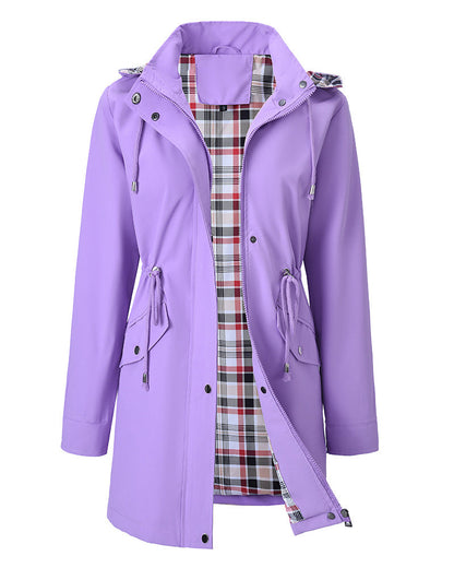 Waterproof Women's Long Hooded Trench Coat