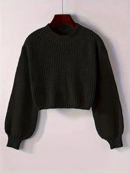 Damen Winterpullover Rippstrick Kurzmodell - IdealeKleiden