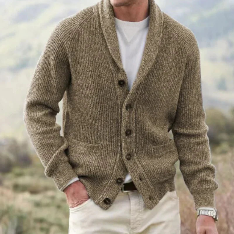 Men's Modern Shawl Collar Knit Cardigan