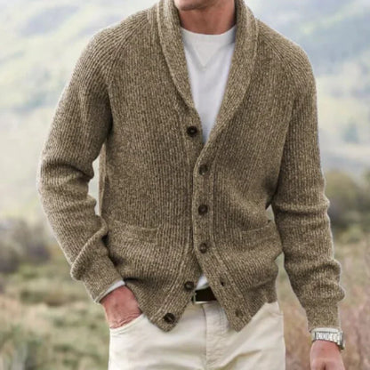 Men's Modern Shawl Collar Knit Cardigan