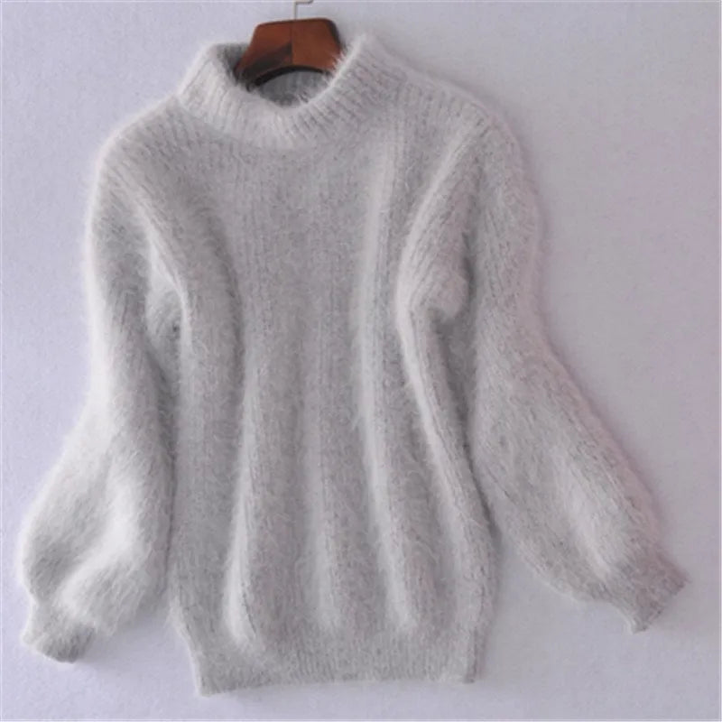 Soft Angora Jumper for Women, Casual Chic