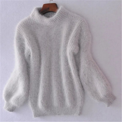 Soft Angora Jumper for Women, Casual Chic