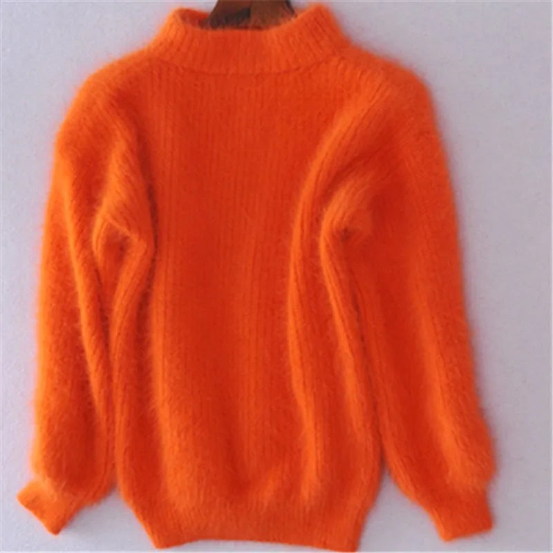 Soft Angora Jumper for Women, Casual Chic