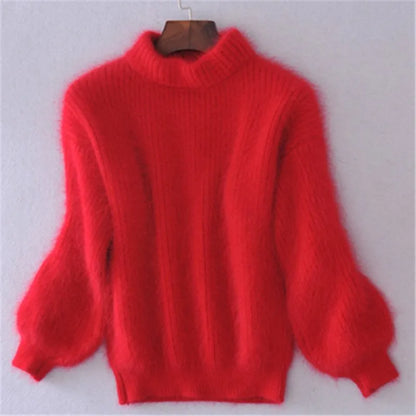 Soft Angora Jumper for Women, Casual Chic