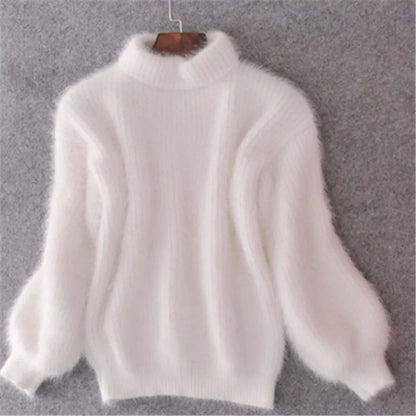 Soft Angora Jumper for Women, Casual Chic