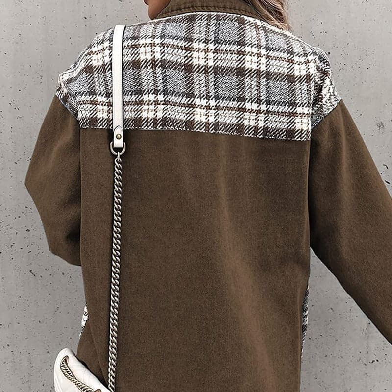 Oversize Shirtjacke Kariert Langärmelig - IdealeKleiden