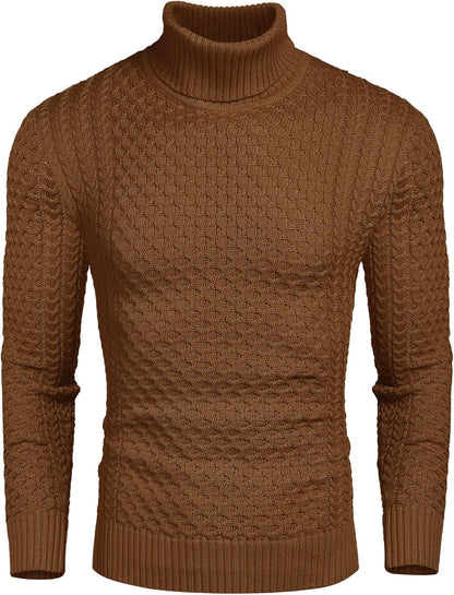 Comfortable Men's Turtleneck Knit Sweater