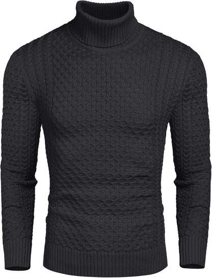 Comfortable Men's Turtleneck Knit Sweater