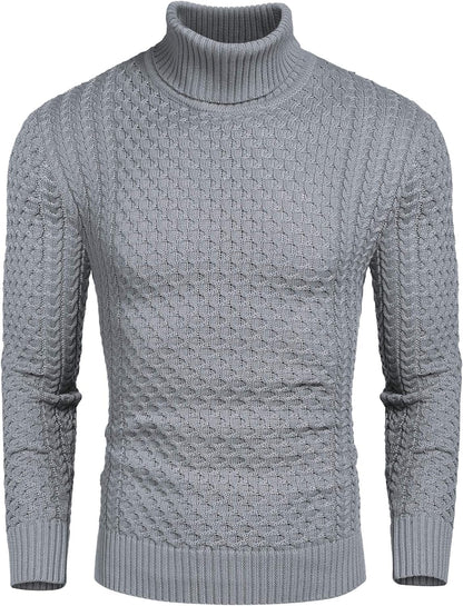 Comfortable Men's Turtleneck Knit Sweater