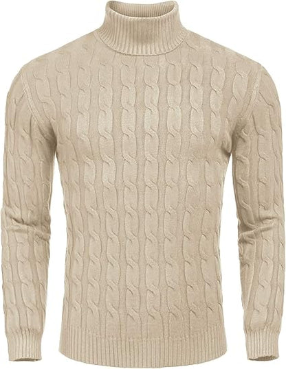 Comfortable Men's Turtleneck Knit Sweater