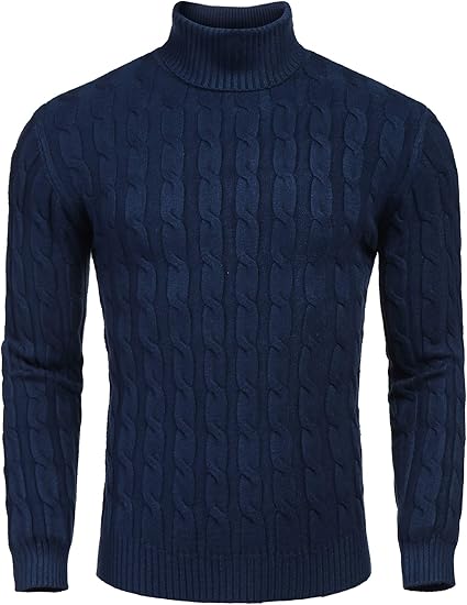 Comfortable Men's Turtleneck Knit Sweater