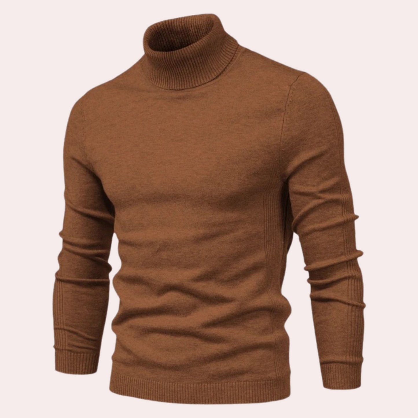 Comfortable Men's Roll Neck Jumper