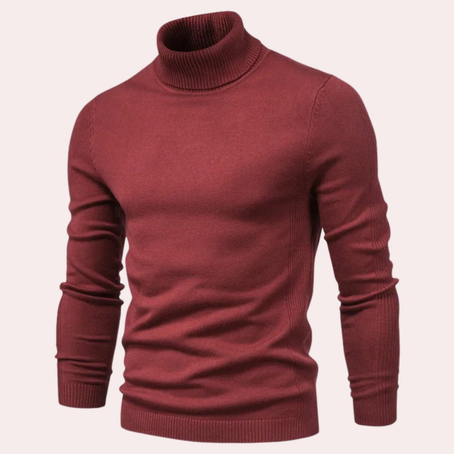 Comfortable Men's Roll Neck Jumper