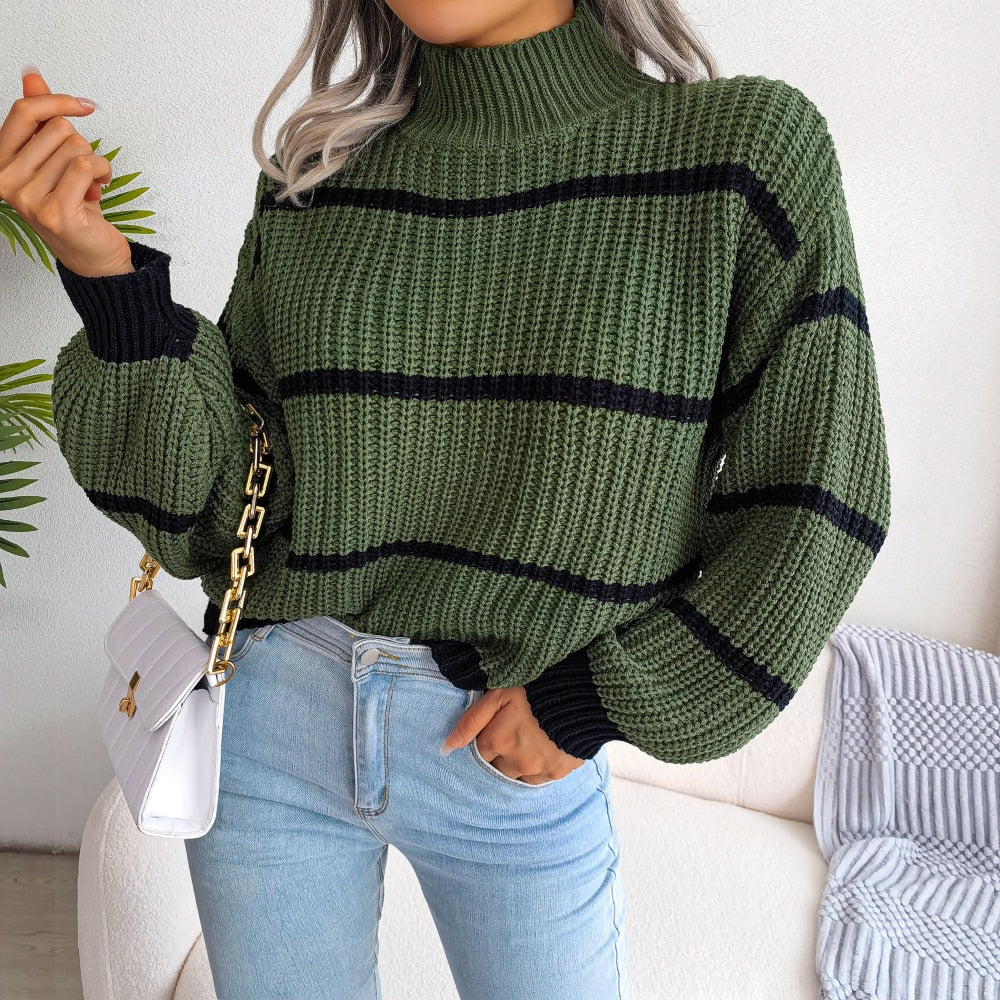 Comfortable Turtleneck Sweater Chunky Knit