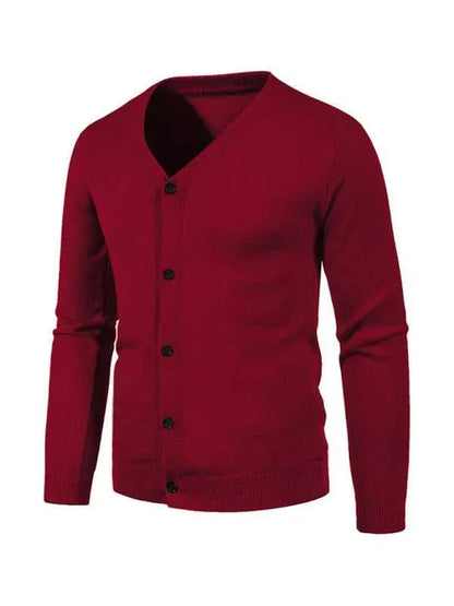 Elegant Men's Cardigan Solid Color