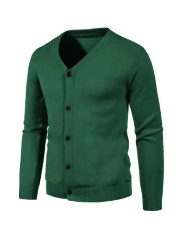Elegant Men's Cardigan Solid Color