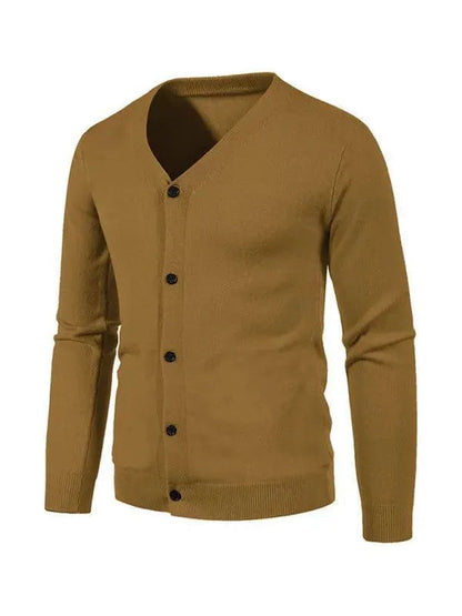 Elegant Men's Cardigan Solid Color