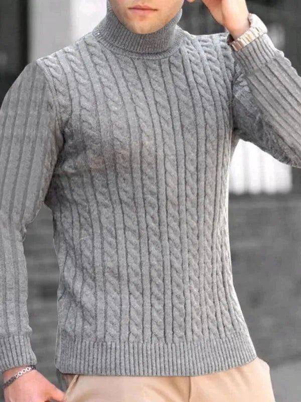 Stylish Men's Stretchy Turtleneck Sweater