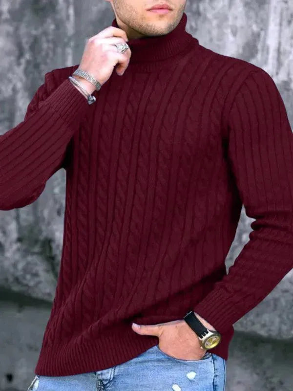 Stylish Men's Stretchy Turtleneck Sweater