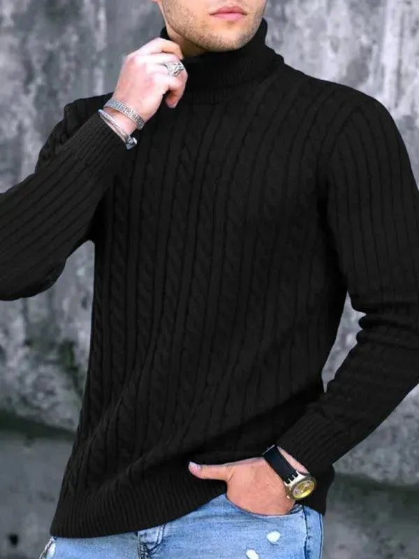 Stylish Men's Stretchy Turtleneck Sweater