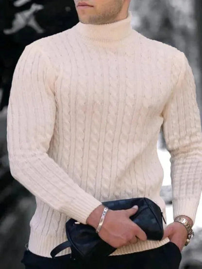 Stylish Men's Stretchy Turtleneck Sweater