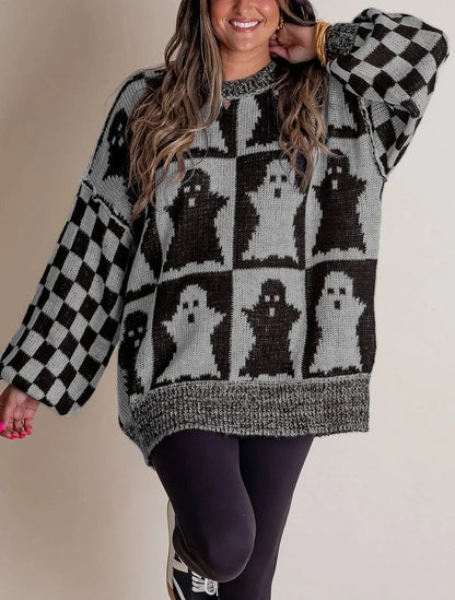 Checked Knit Sweaters for Women