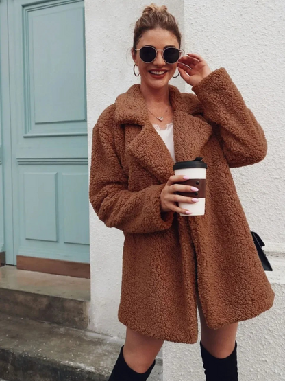 Soft Teddy Coat Women's Short Lapel Collar