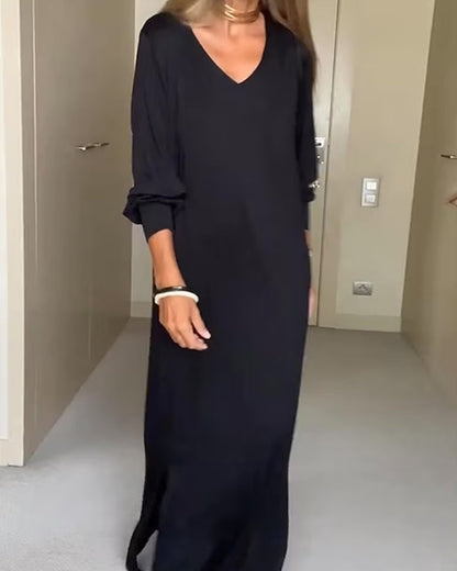 Women's Simple V-Neck Dress