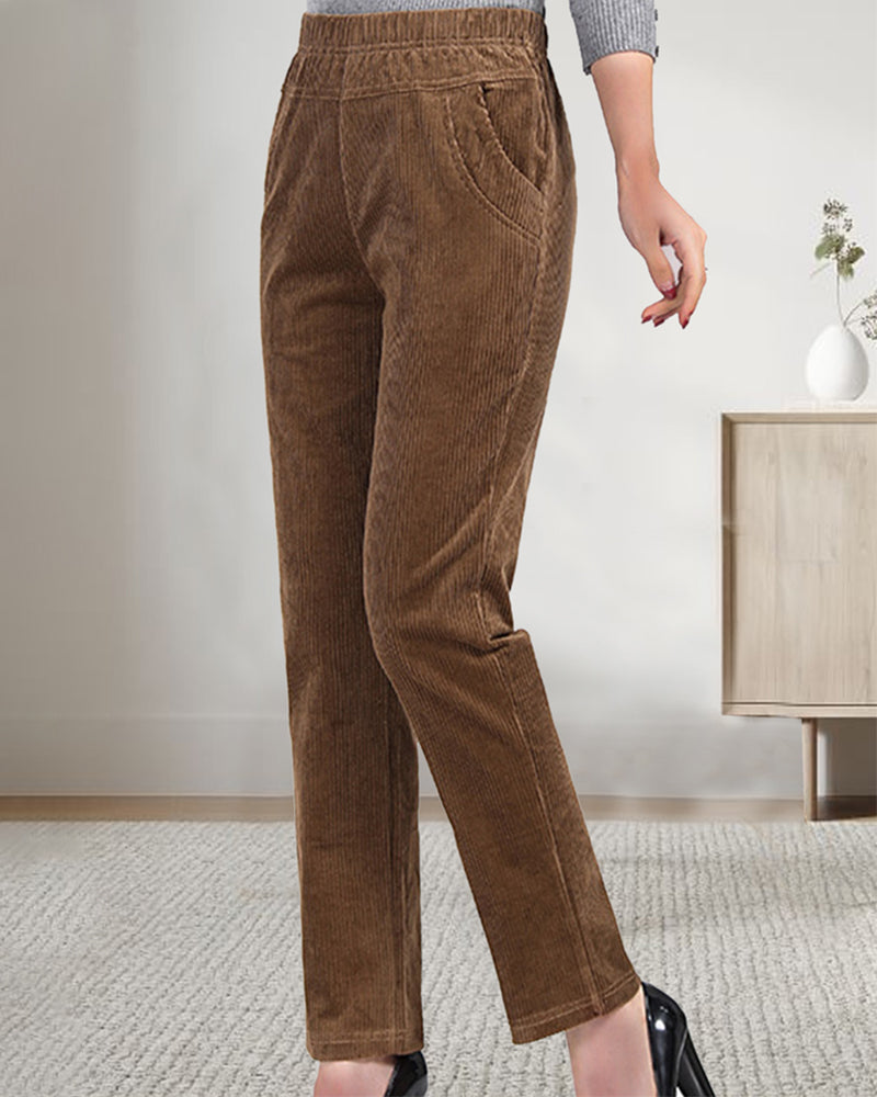 Comfortable Women's Trousers Solid Color Relaxed Fit