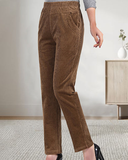 Comfortable Women's Trousers Solid Color Relaxed Fit