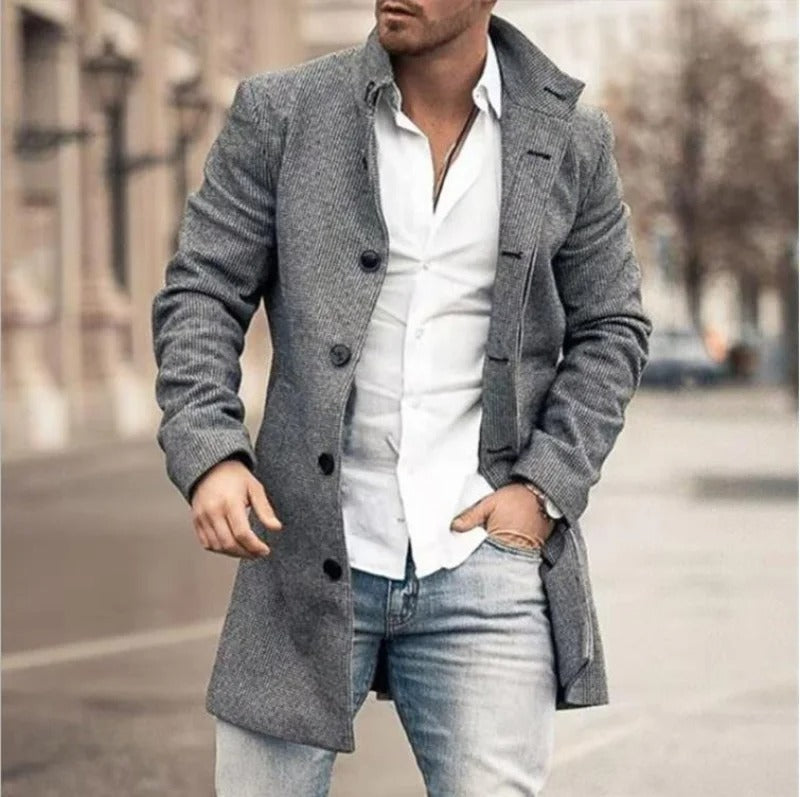 Herren Wintermantel Wollig Warm - IdealeKleiden