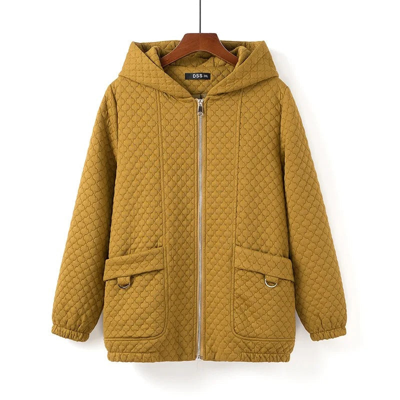 Warm Winter Dress | Padded Quilted Jacket with Hood