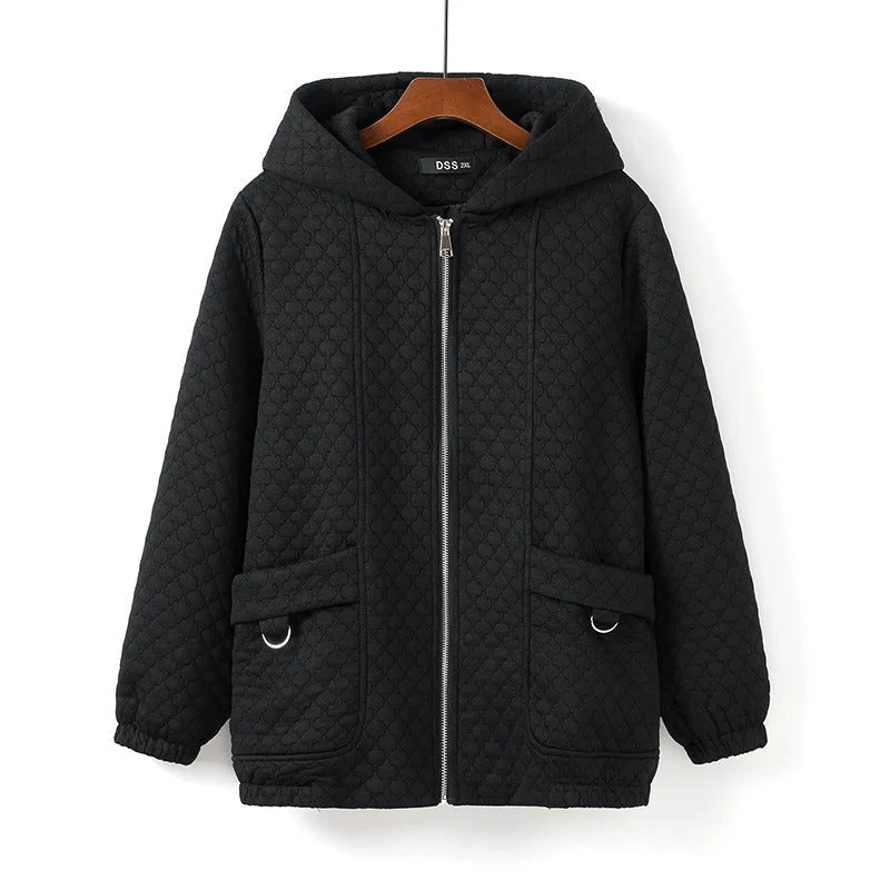 Warm Winter Dress | Padded Quilted Jacket with Hood