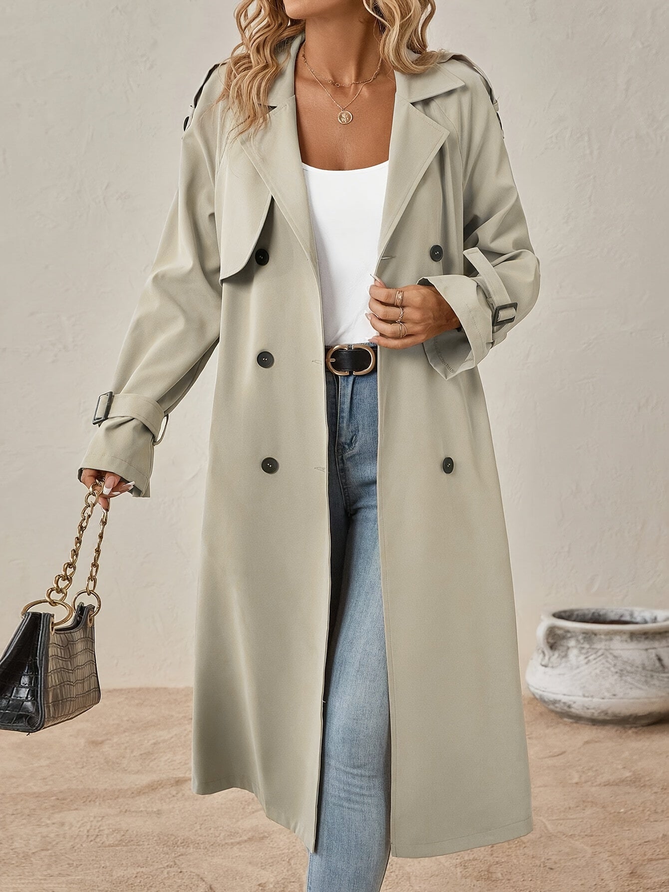 Women's Coat Long Sleeve Elegant Look Cotton