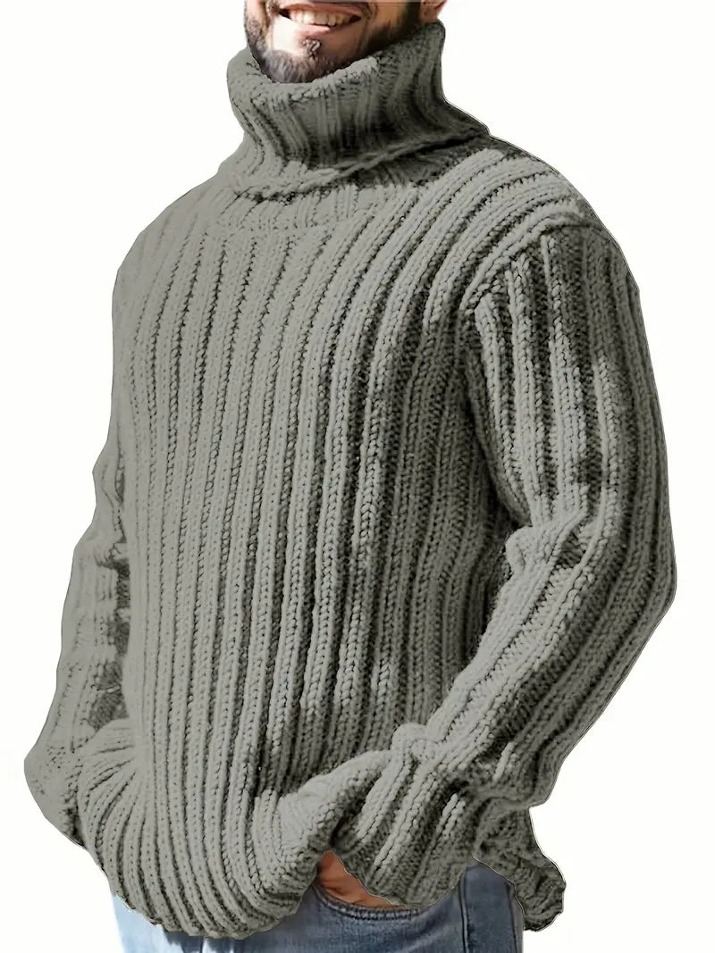 Men's Solid Color Turtleneck Sweater Fashion